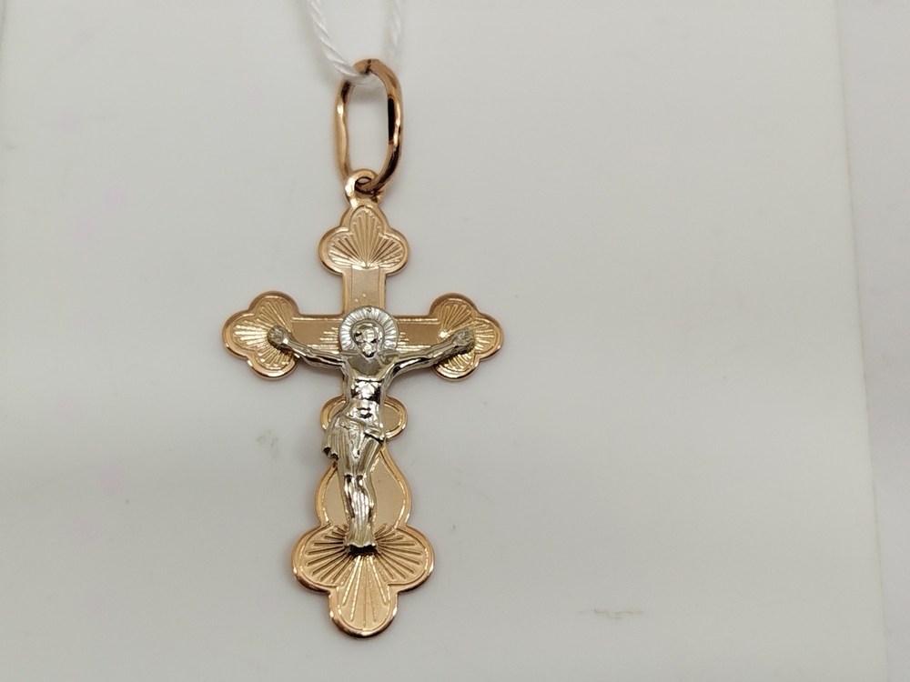 ПОДВЕСКА КРЕСТ БЕЗ КАМНЯ (Au 585)