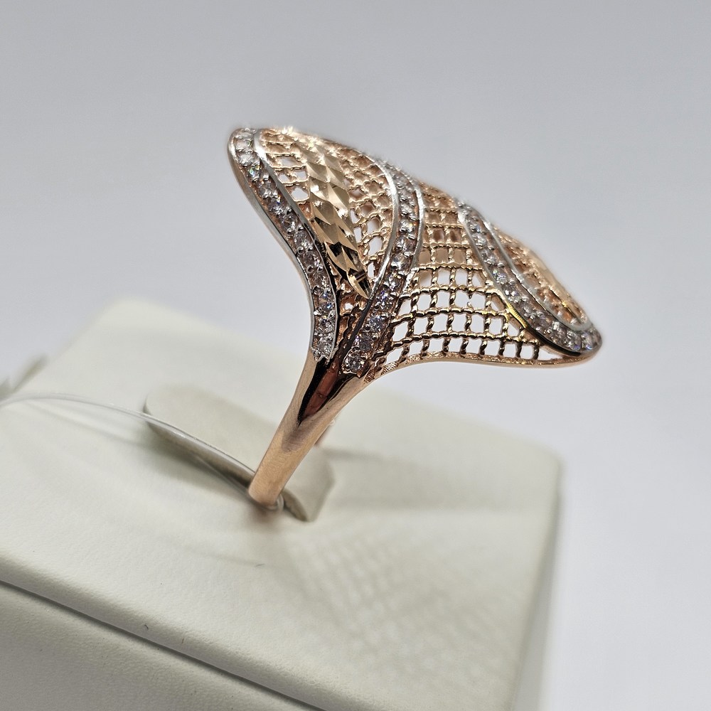 К-232_au КОЛЬЦО С КАМНЯМИ (Au 585)