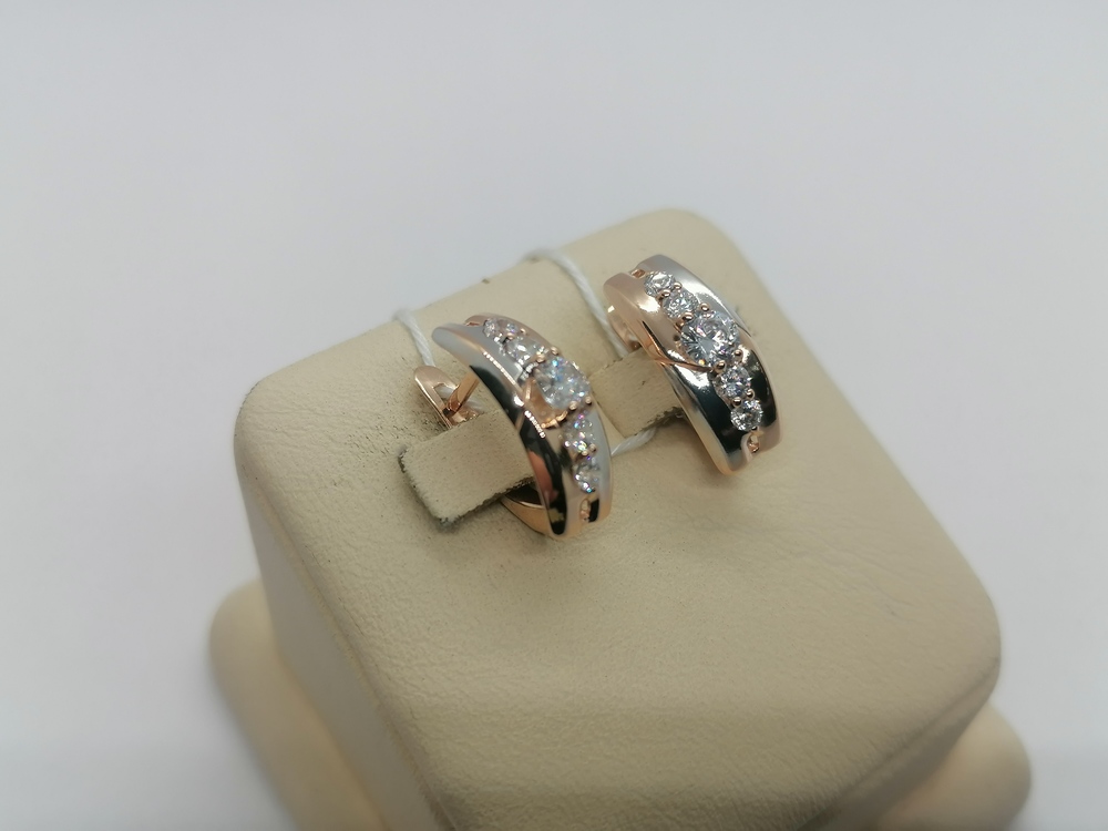 СКМИ585 СЕРЬГИ С КАМНЯМИ (Au 585)