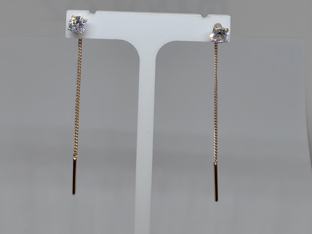 СЕРЬГИ ПРОДЕВКИ с камнем (Au 585)