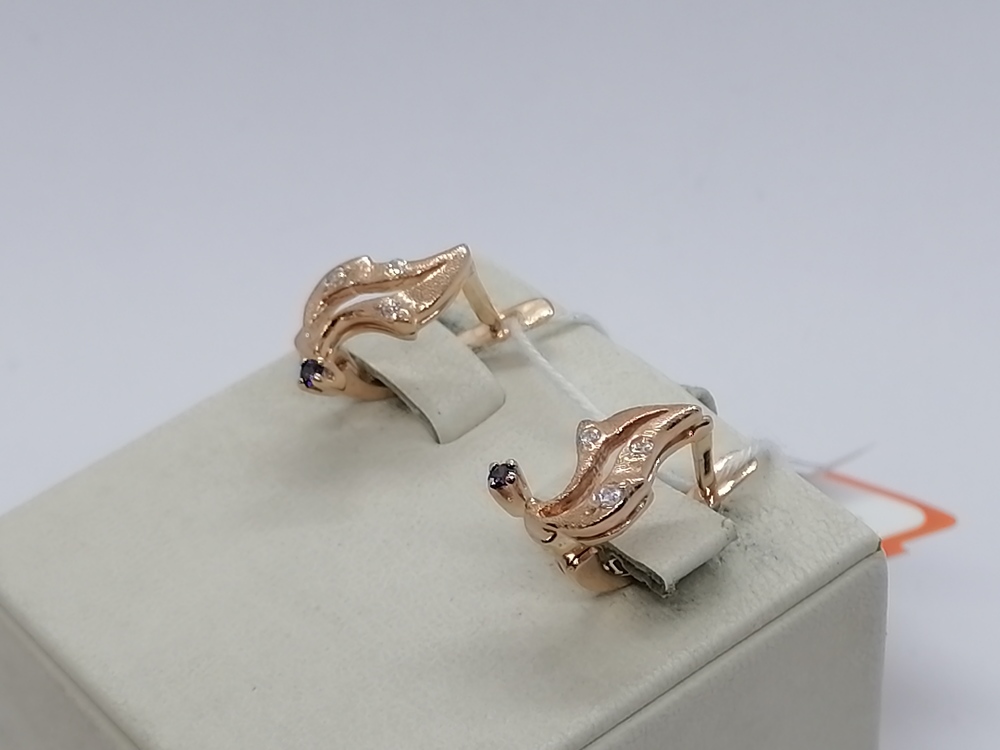 СКМИ585 СЕРЬГИ С КАМНЯМИ (Au 585)