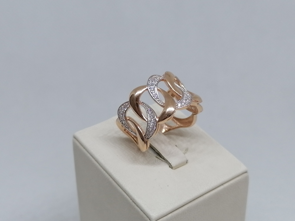 КОЛЬЦО С КАМНЯМИ (Au 585)