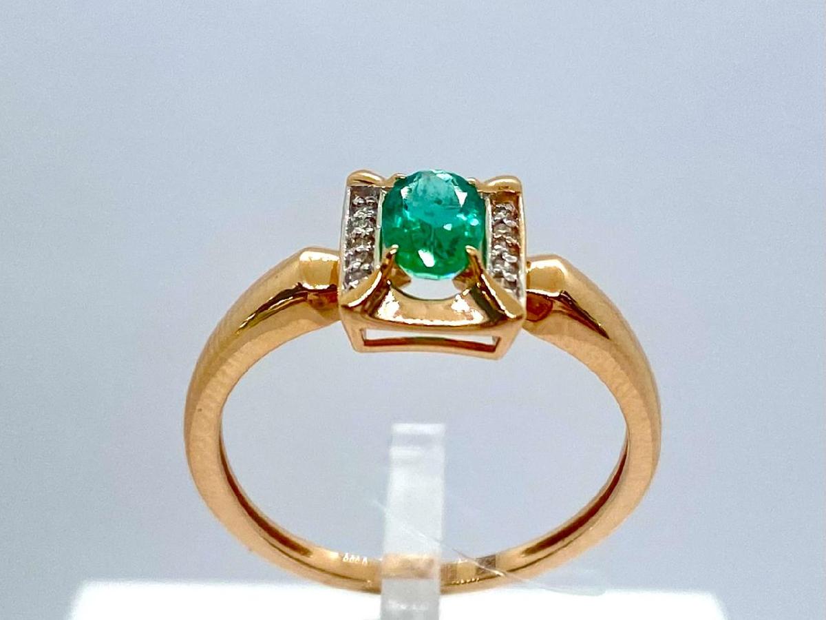 КОЛЬЦО Бриллиант, изумруд (Au 585)