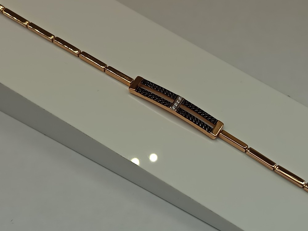 Брчб5257 БРАСЛЕТ ФАНТАЗИЯ с камнями (Au 585)