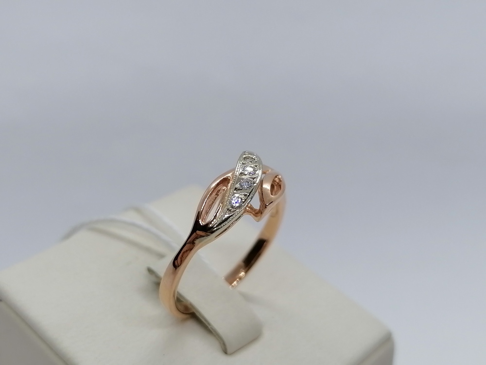 КОЛЬЦО С КАМНЯМИ (Au 585)