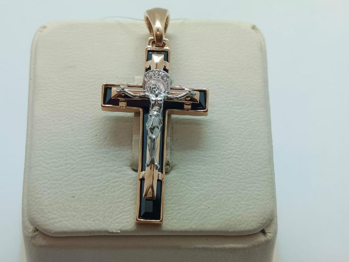 ПОДВЕСКА КРЕСТ с камнем (Au 585)