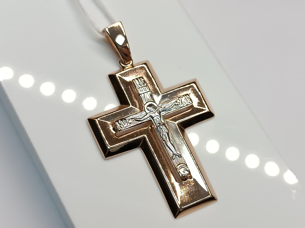 ПОДКБК585 ПОДВЕСКА КРЕСТ БЕЗ КАМНЯ (Au 585)