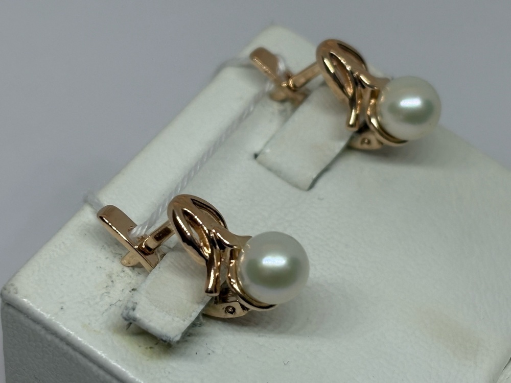 СКМ585 СЕРЬГИ С КАМНЕМ (Au 585)