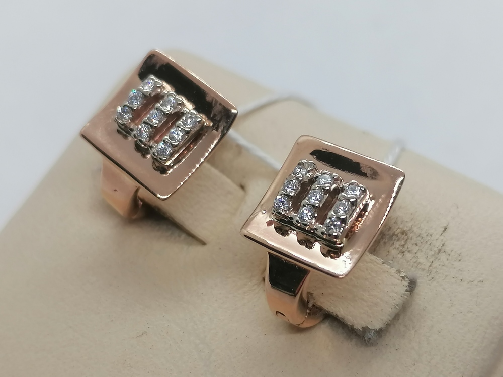 СКМИ585 СЕРЬГИ С КАМНЯМИ (Au 585)