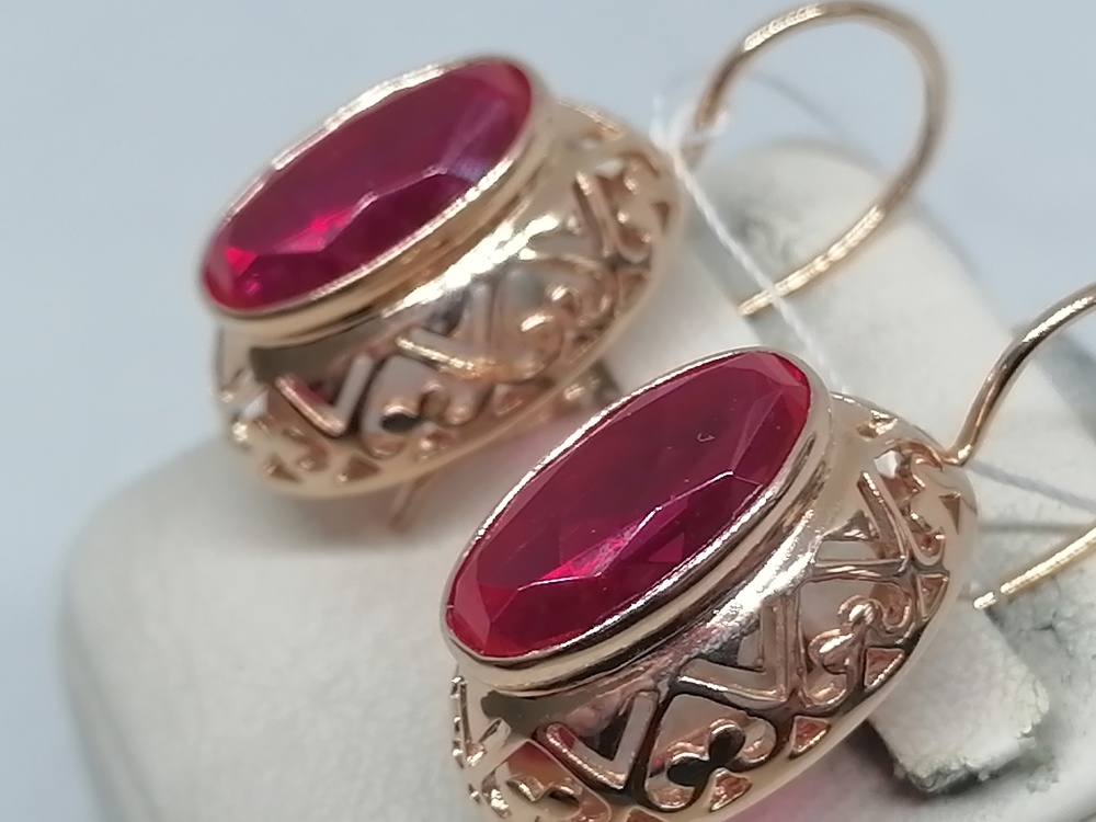 СКМ583 СЕРЬГИ С КАМНЕМ (Au 583)