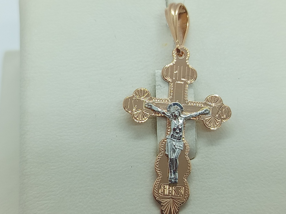 ПОДВЕСКА КРЕСТ с камнем (Au 585)