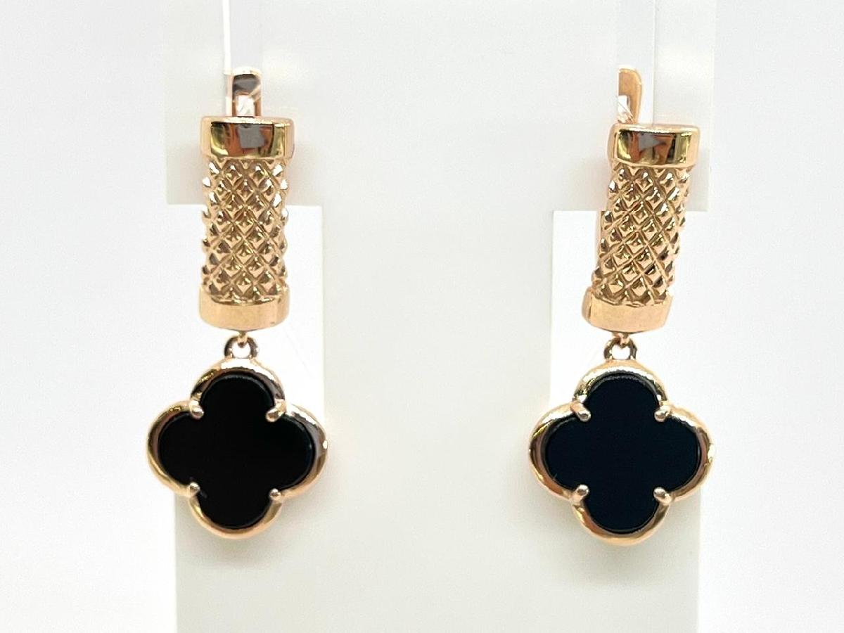 с4480V79 СЕРЬГИ С КАМНЕМ (Au 585)