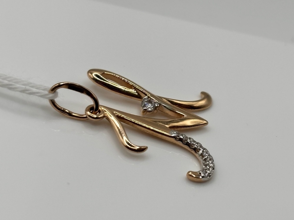 ПОДВЕСКА БУКВА М Au 585