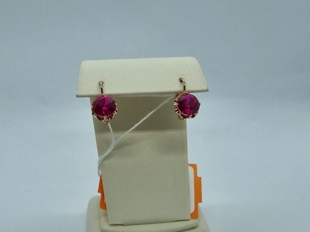 СКМ583 СЕРЬГИ С КАМНЕМ (Au 583)