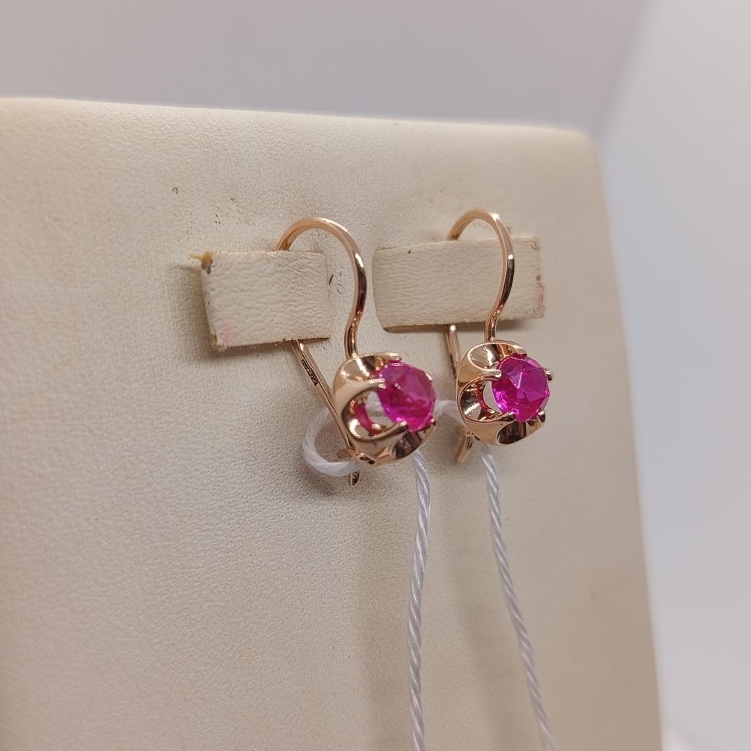 СЕРЬГИ С КАМНЕМ (Au 585)