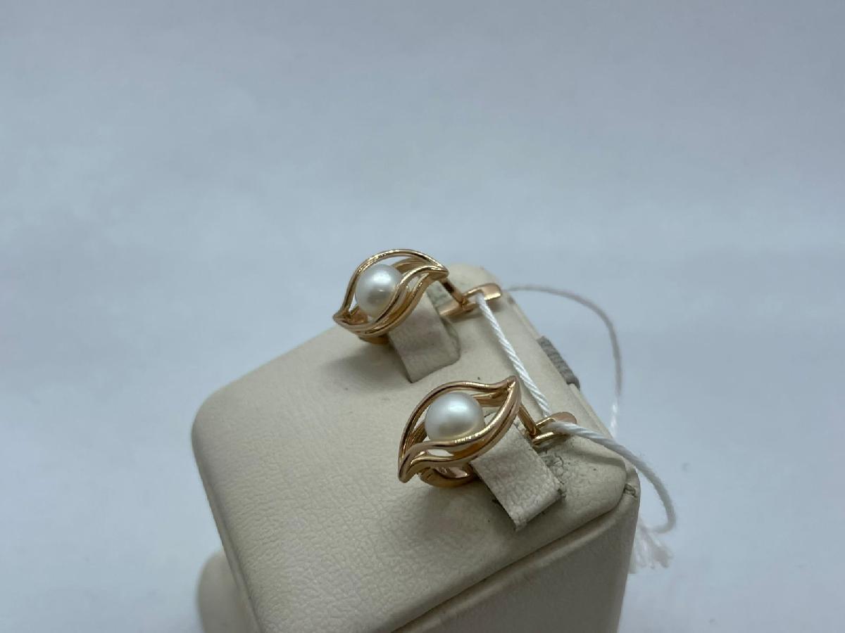 СКМ585 СЕРЬГИ С КАМНЕМ (Au 585)