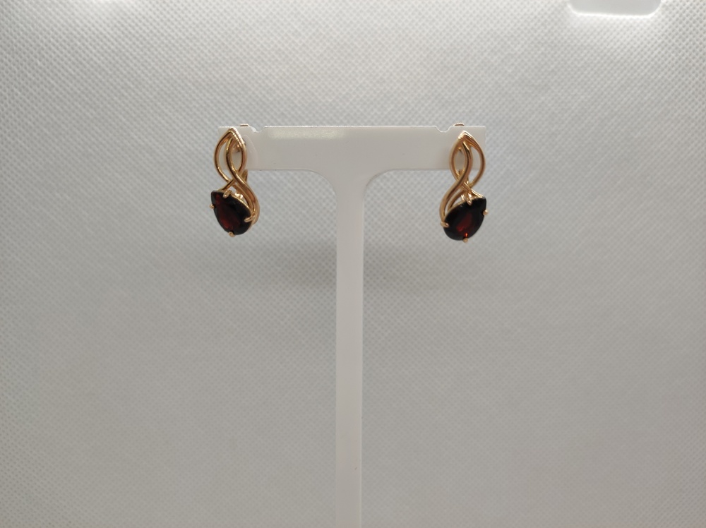 СКМ585 СЕРЬГИ С КАМНЕМ (Au 585)