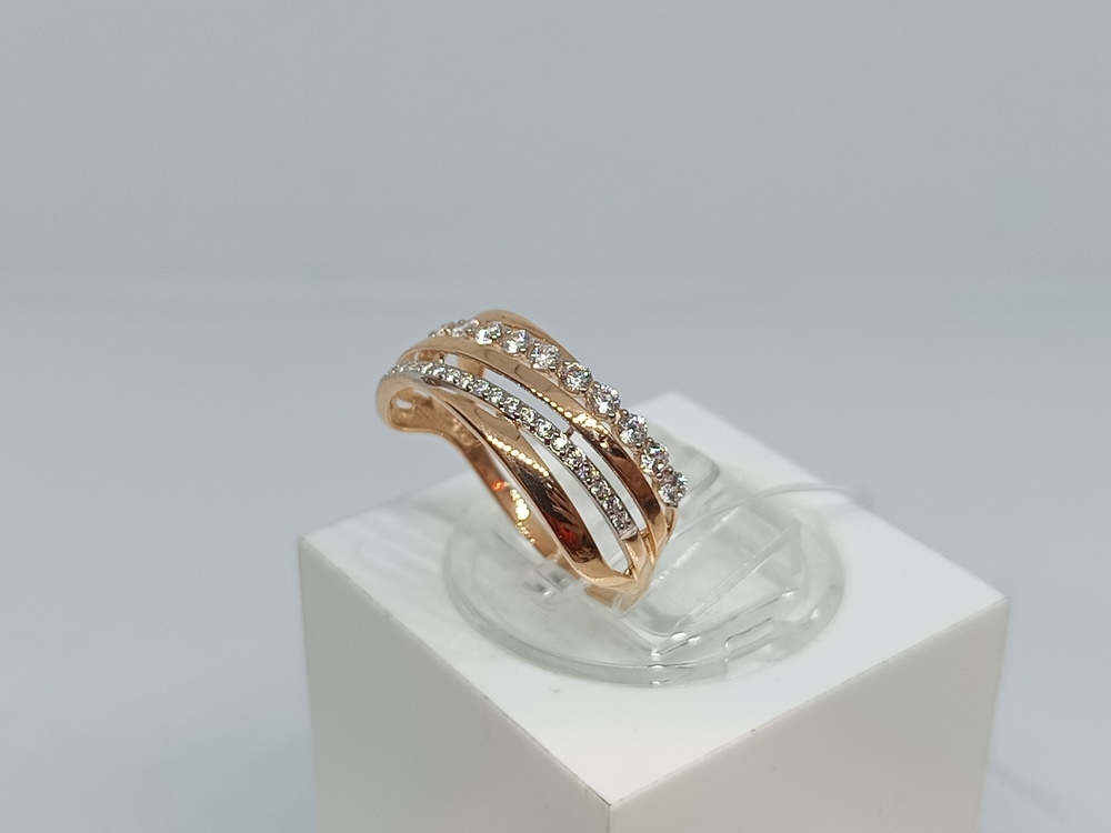 КОЛЬЦО С КАМНЯМИ (Au 585)