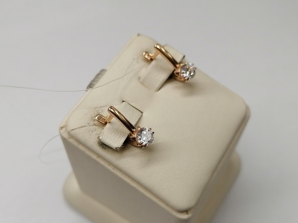 СЕРЬГИ С КАМНЕМ (Au 585)