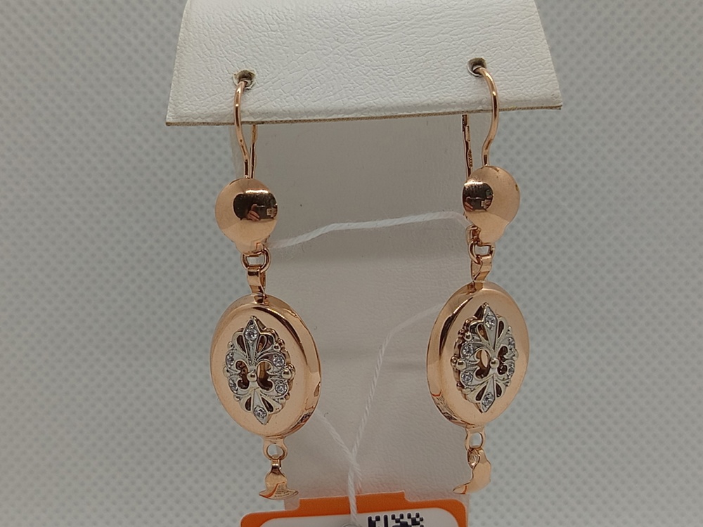 СКМИ585 СЕРЬГИ С КАМНЯМИ (Au 585)