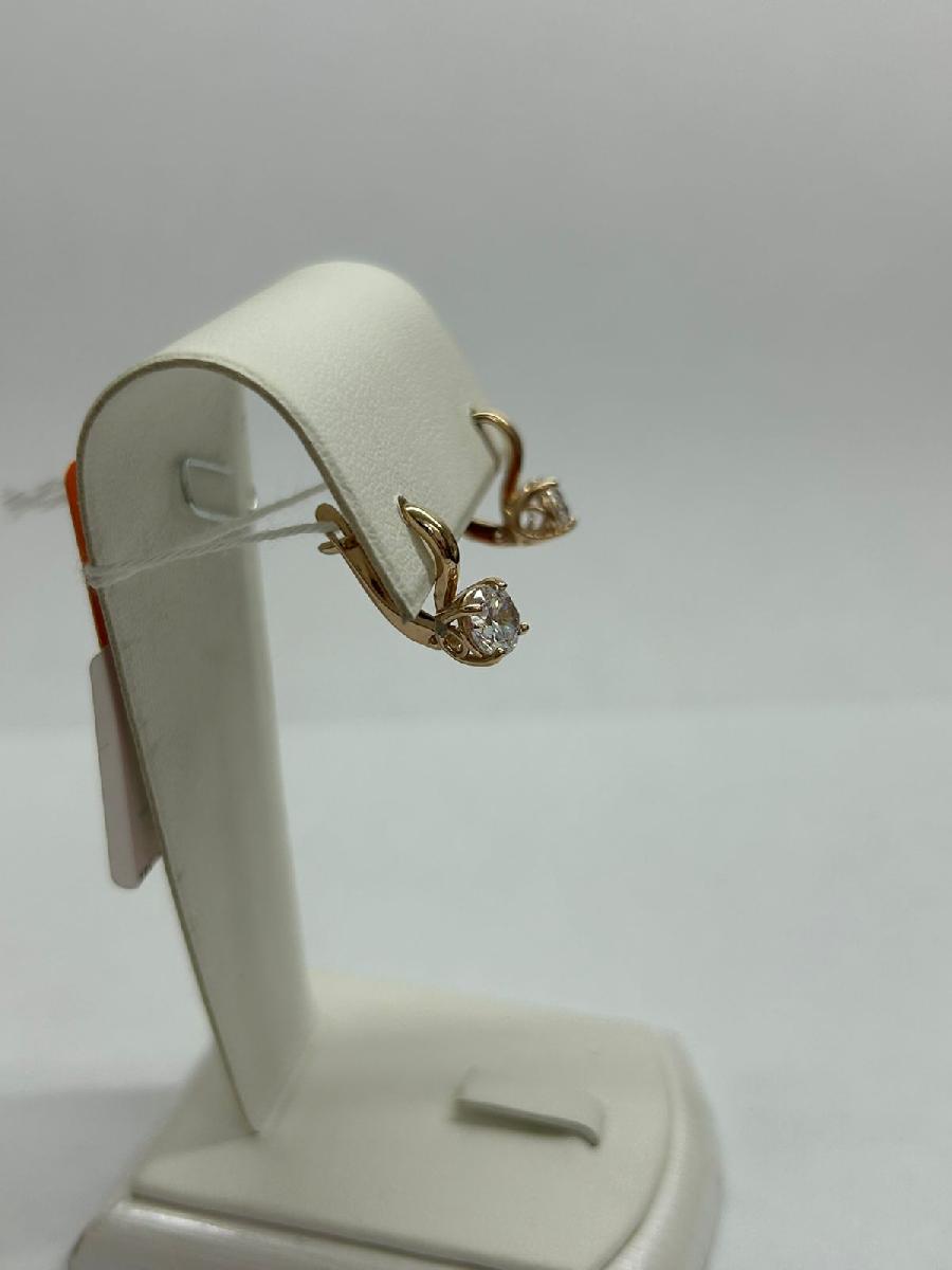 СКМ585 СЕРЬГИ С КАМНЕМ (Au 585)