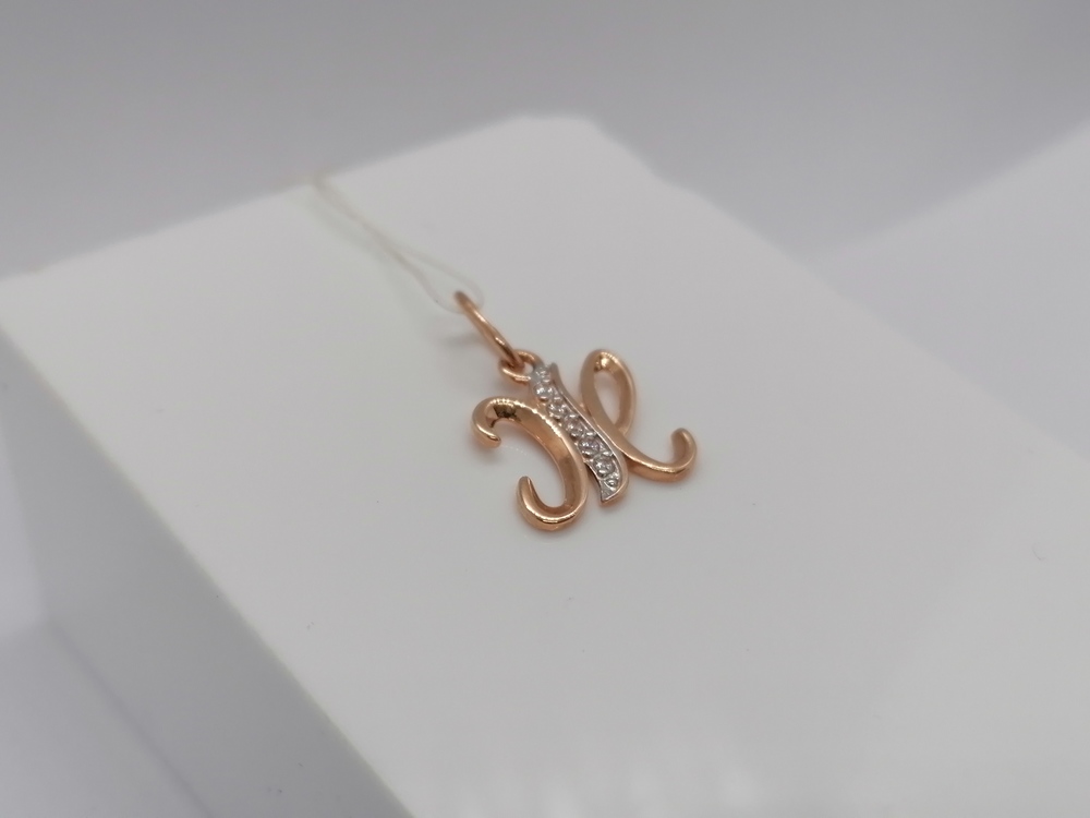 50317 ПОДВЕСКА БУКВА Ж с камнями (Au 585)