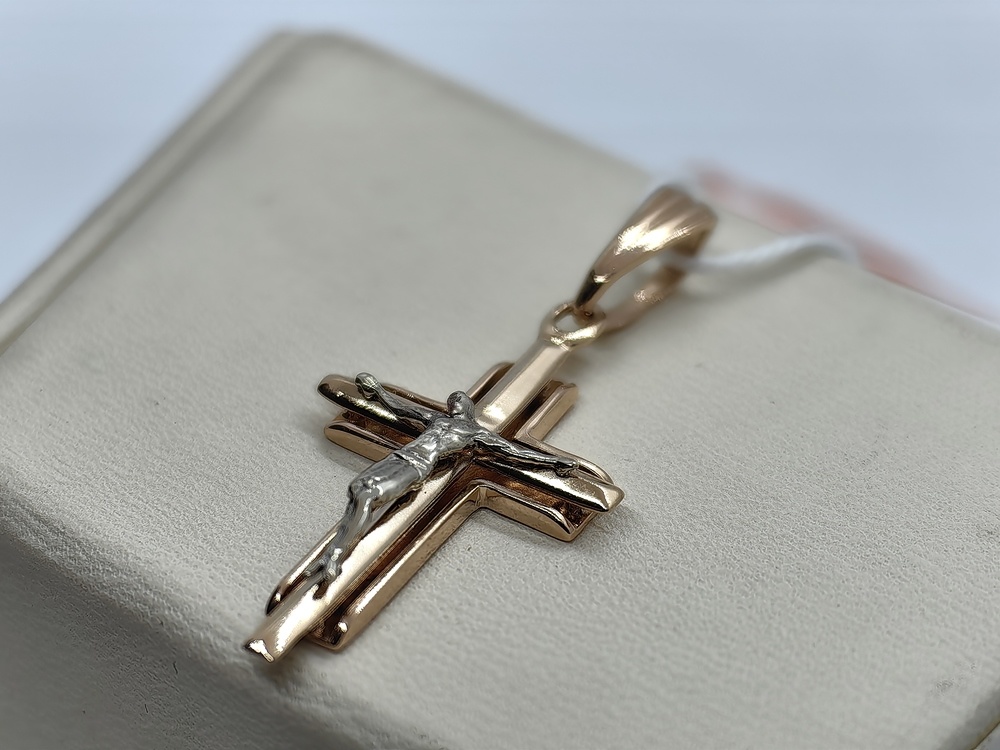 ПОДКБК585 ПОДВЕСКА КРЕСТ БЕЗ КАМНЯ (Au 585)