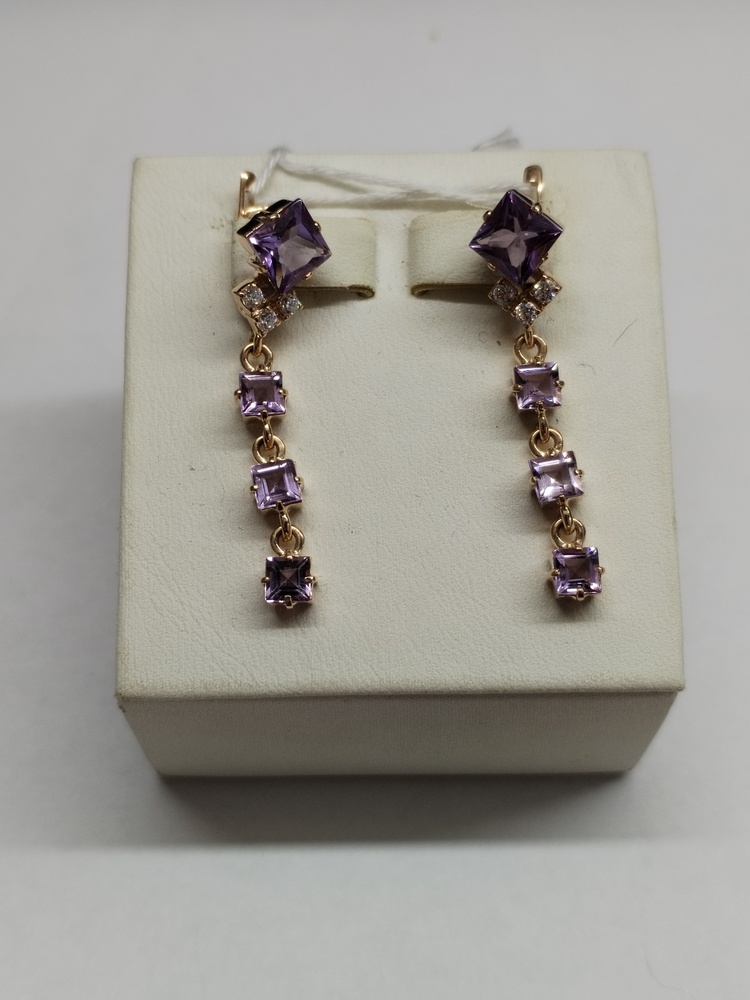 СКМИ585 СЕРЬГИ С КАМНЯМИ (Au 585)