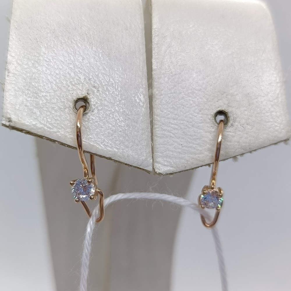 СКМ375 СЕРЬГИ С КАМНЕМ (Au 375)