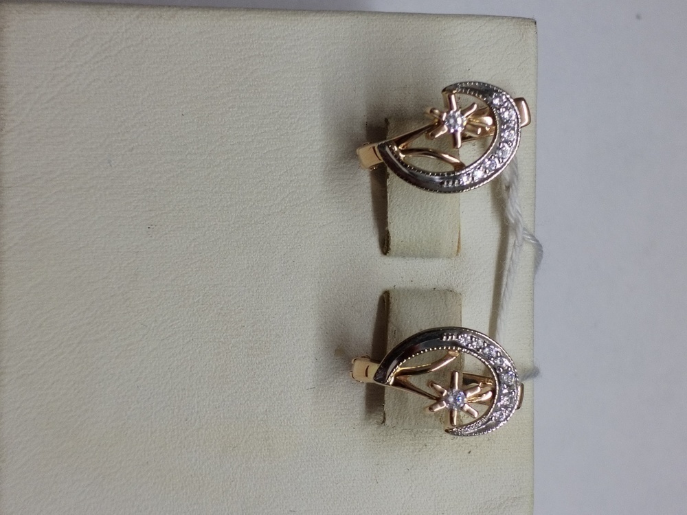 СКМИ585 СЕРЬГИ С КАМНЯМИ (Au 585)