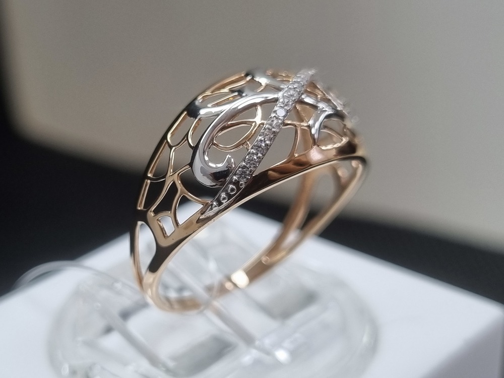 КОЛЬЦО С КАМНЯМИ (Au 585)