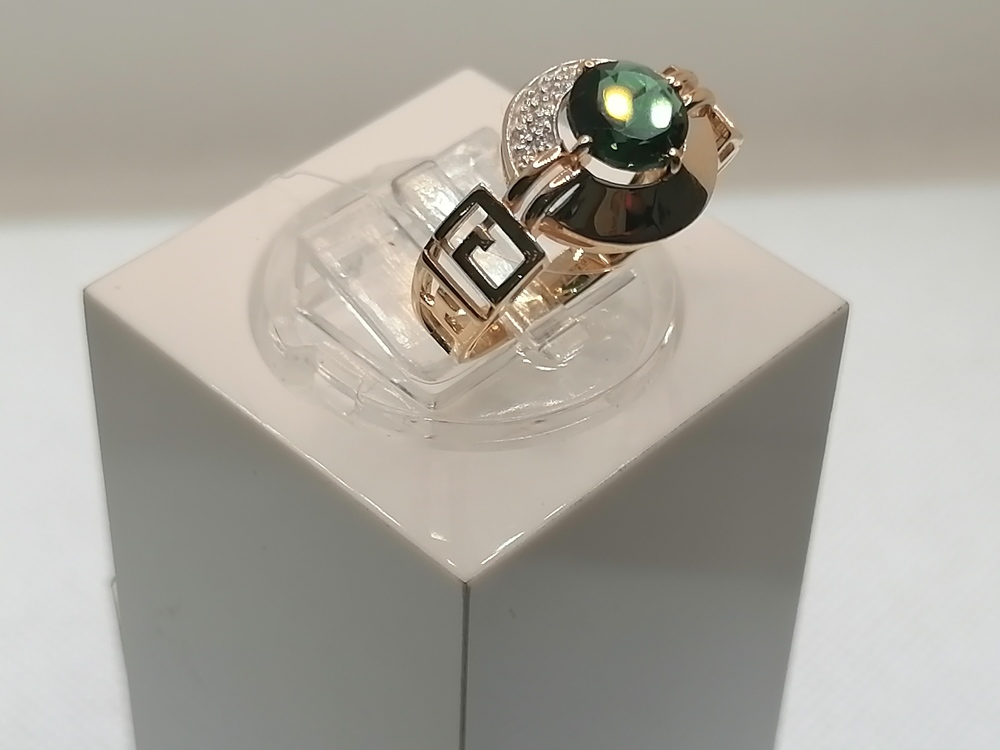 КОЛЬЦО ТУРМАЛИН с камнями (Au 585)