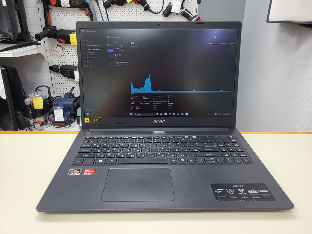 Ноутбук Acer; Ryzen 3 3250U, Radeon Vega 3, 4 Гб, 240 Гб, Нет