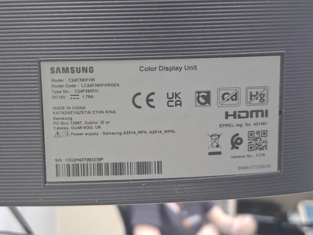 Монитор Samsung C24F390FH;