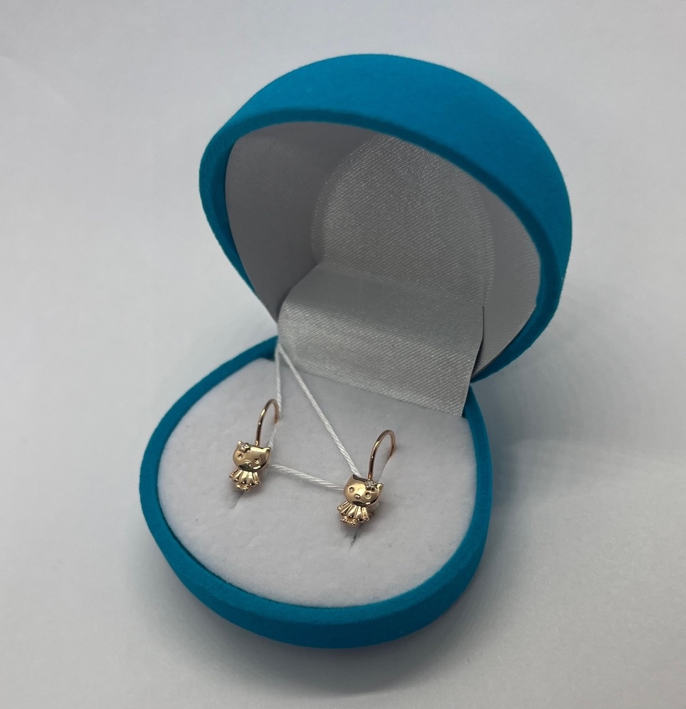 СКМ585 СЕРЬГИ С КАМНЕМ (Au 585)