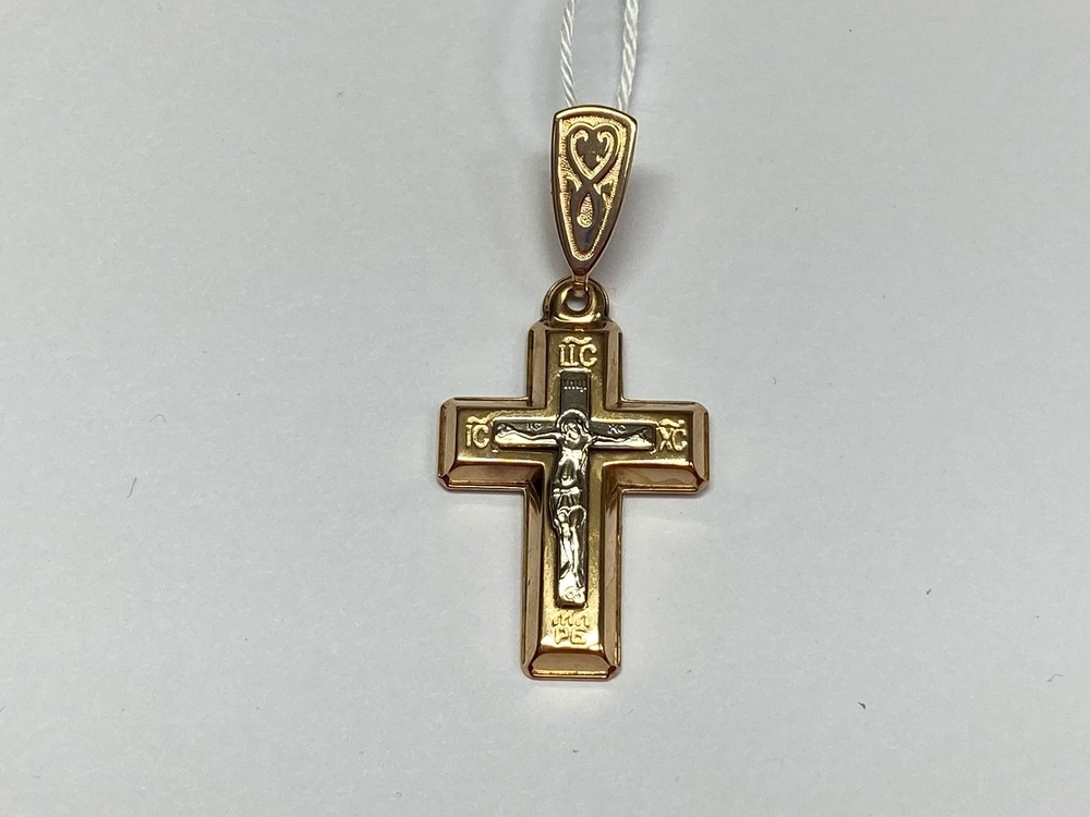 ПОДКБК585 ПОДВЕСКА КРЕСТ БЕЗ КАМНЯ (Au 585)