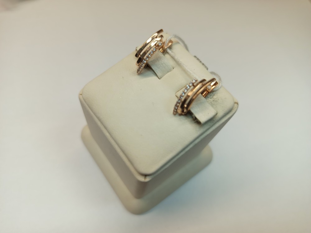 СКМИ375 СЕРЬГИ С КАМНЯМИ (Au 375)