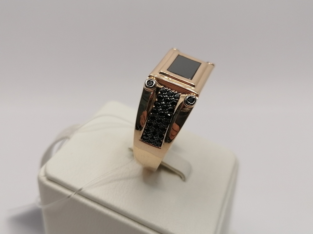 КОЛЬЦО ПЕЧАТКА с камнями (Au 585)