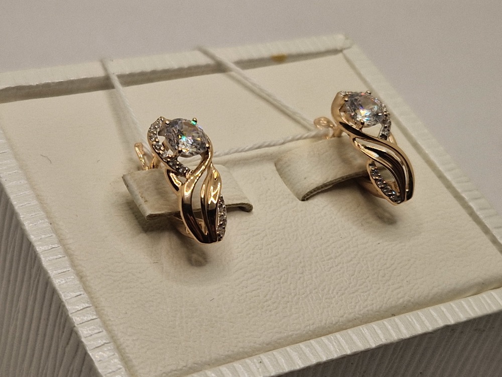 СКМИ585 СЕРЬГИ С КАМНЯМИ (Au 585)