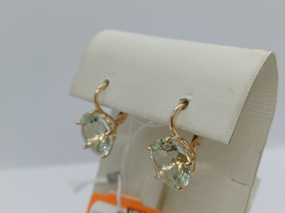 СКМ585 СЕРЬГИ С КАМНЕМ (Au 585)