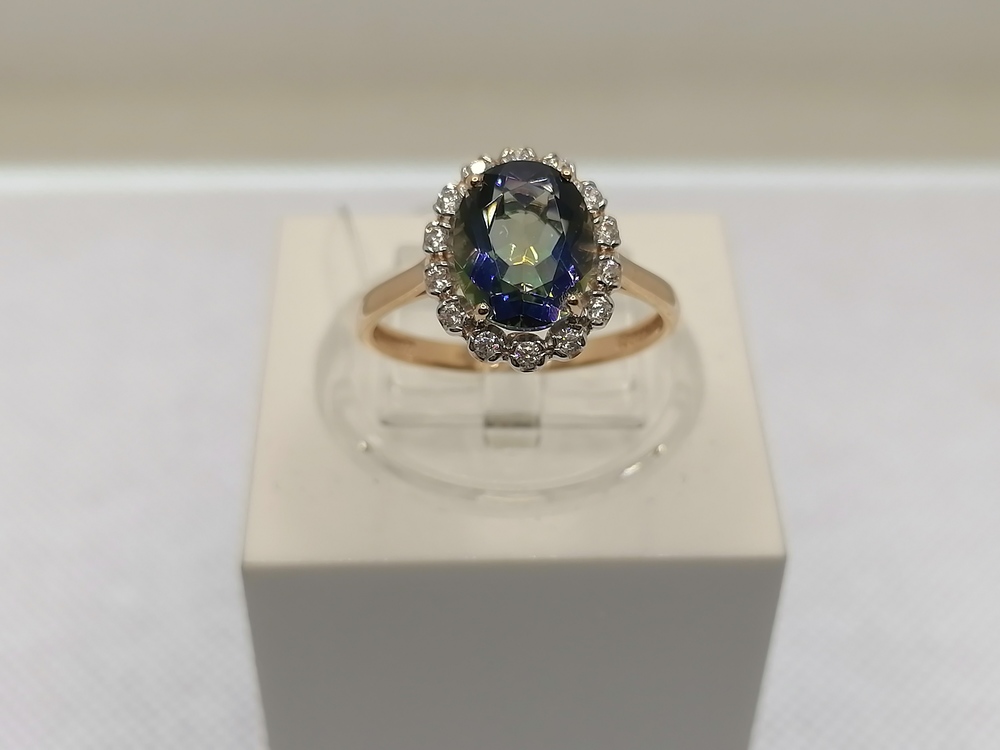 КОЛЬЦО С КАМНЯМИ (Au 585)