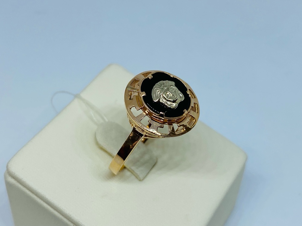 03467 КОЛЬЦО ОНИКС (Au 585)