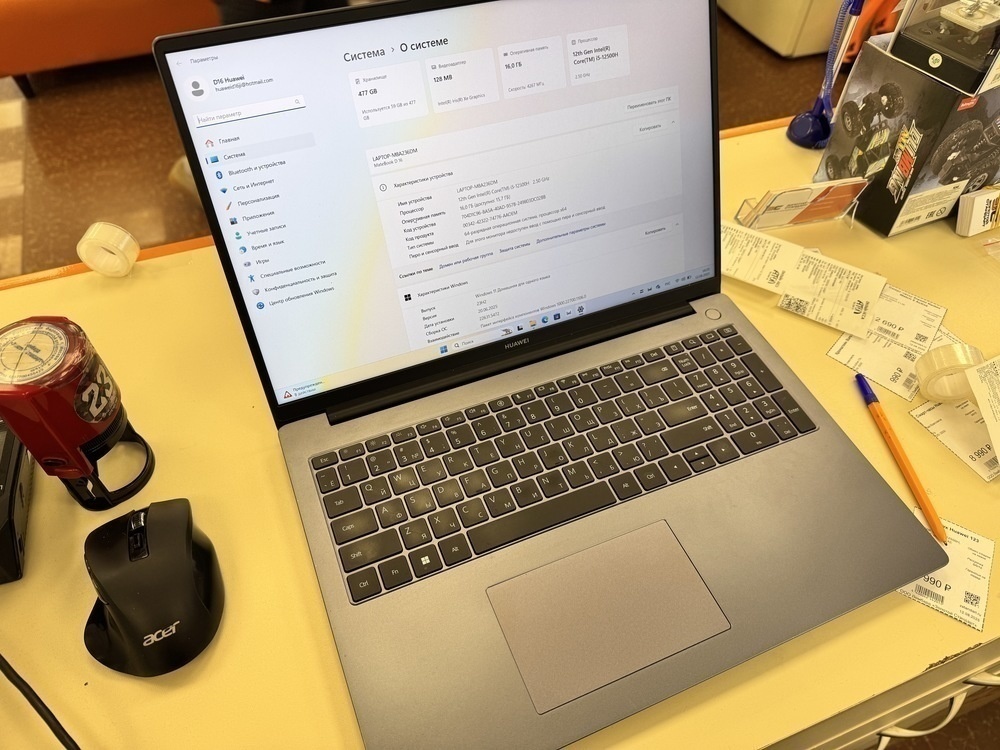 Ноутбук Huawei 123; Core i5-12500H, Intel iris XE Graphics, 16 Гб, 512 GB, Нет