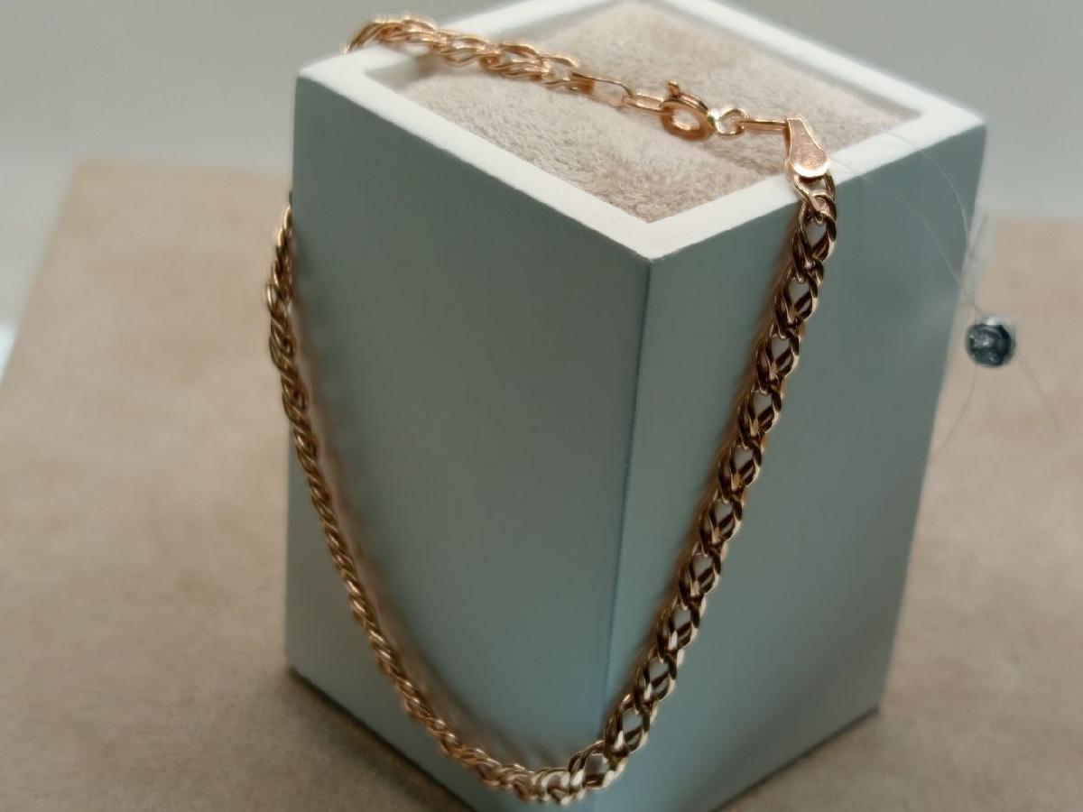 БРАСЛЕТ ПУСТОТЕЛЫЙ Ромб двойной (Au 585)