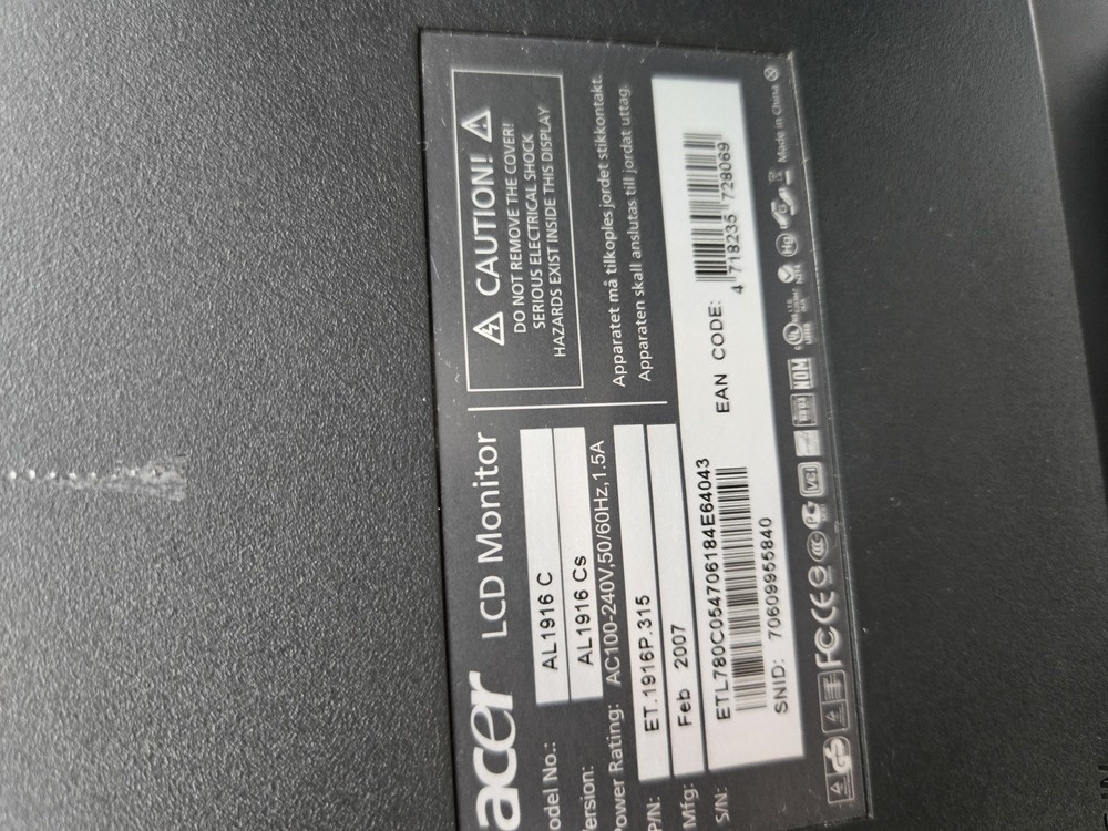 Монитор Acer AL1916