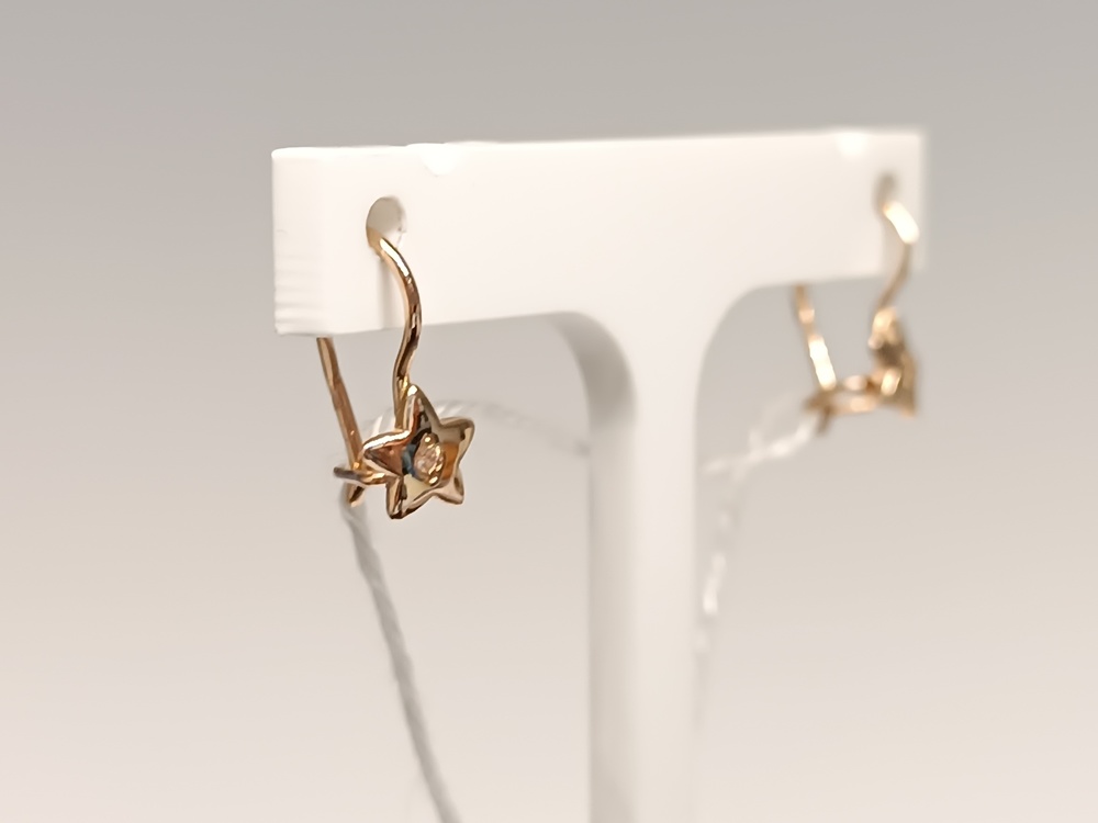 СКМ585 СЕРЬГИ С КАМНЕМ (Au 585)