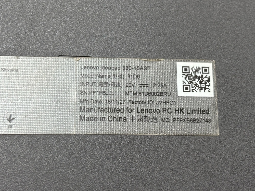 Ноутбук Lenovo Ноутбук Lenovo ideapad 330-15ast 81d6; A6-9225, Radeon R4 series, 4 Гб, Нет, 500 Гб