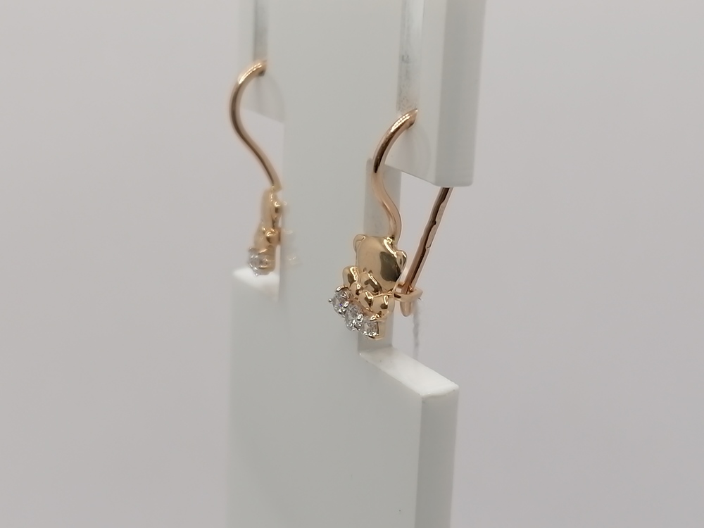 СЕРЬГИ ПЕТЕЛЬКА с камнями (Au 585)