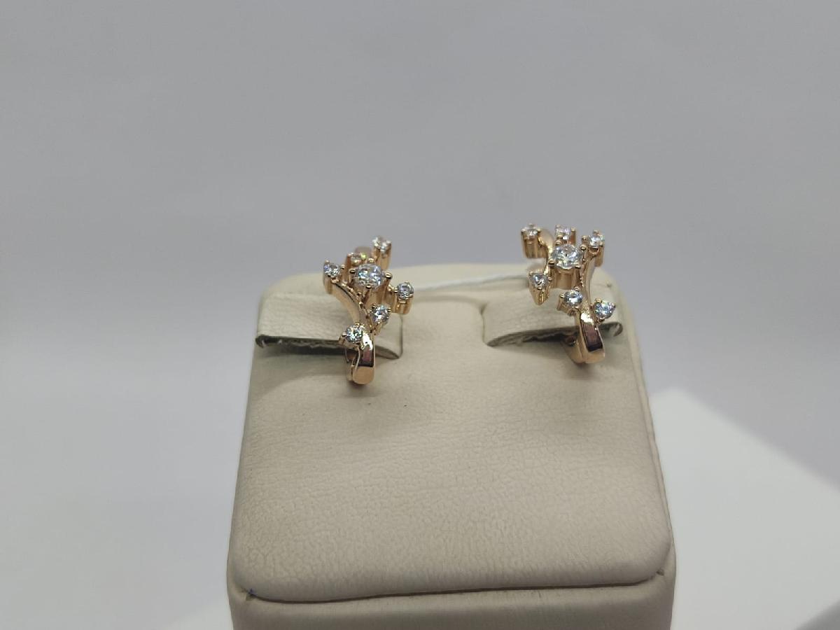 СКМИ585 СЕРЬГИ С КАМНЯМИ (Au 585)