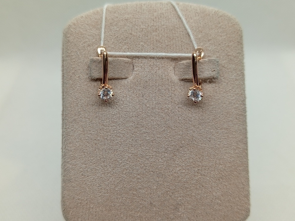 СКМ585 СЕРЬГИ С КАМНЕМ (Au 585)